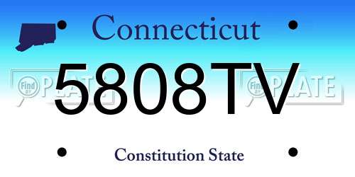 5808TV Connecticut License Plate