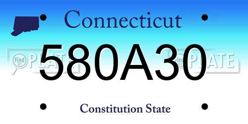 580A30 Connecticut License Plate