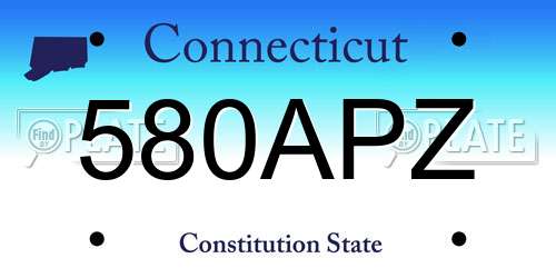 580APZ Connecticut License Plate