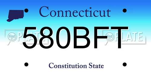 580BFT Connecticut License Plate