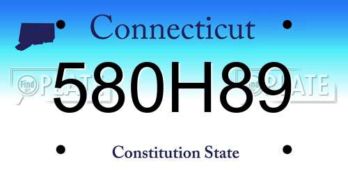 580H89 Connecticut License Plate