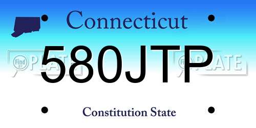 580JTP Connecticut License Plate