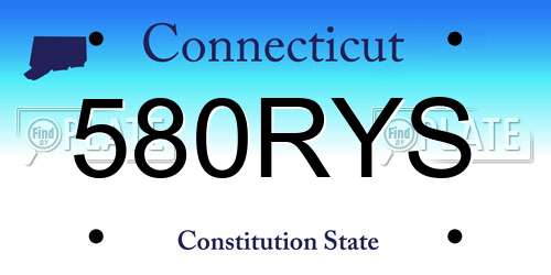 580RYS Connecticut License Plate