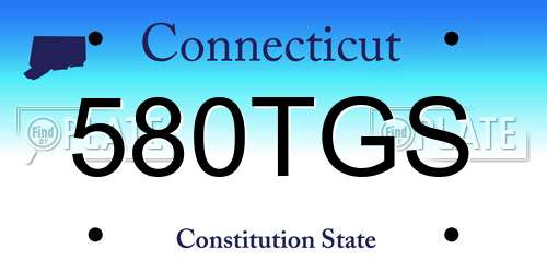 580TGS Connecticut License Plate