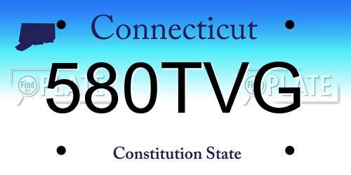580TVG Connecticut License Plate