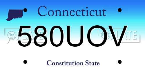 580UOV Connecticut License Plate