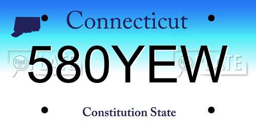 580YEW Connecticut License Plate