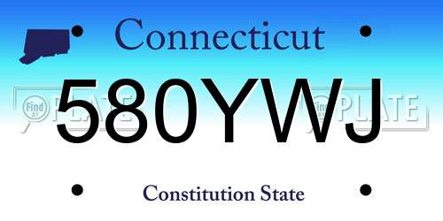 580YWJ Connecticut License Plate