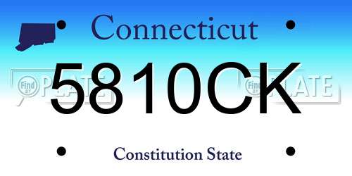 5810CK Connecticut License Plate