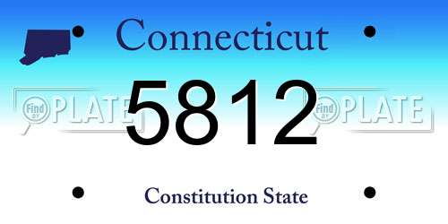 5812 Connecticut License Plate