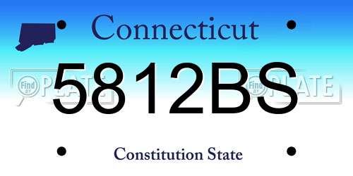 5812BS Connecticut License Plate