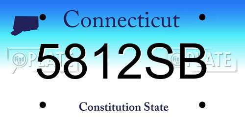 5812SB Connecticut License Plate