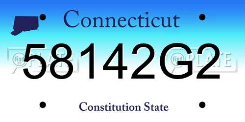 58142G2 Connecticut License Plate