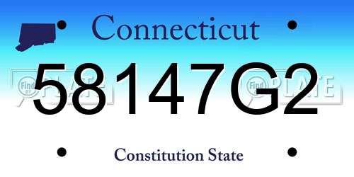 58147G2 Connecticut License Plate