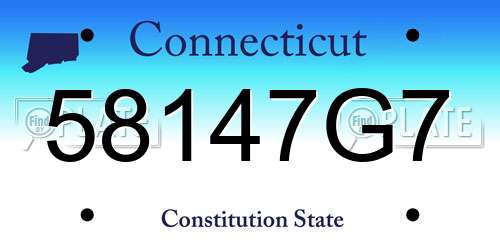 58147G7 Connecticut License Plate