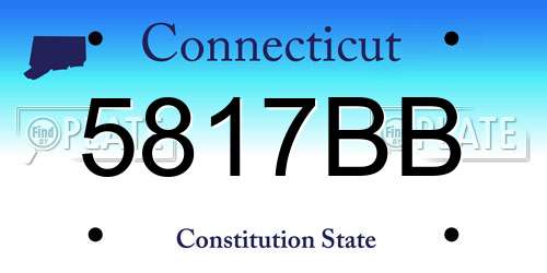 5817BB Connecticut License Plate