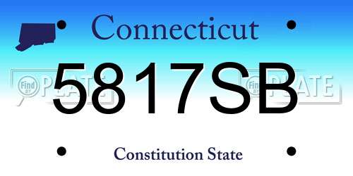 5817SB Connecticut License Plate