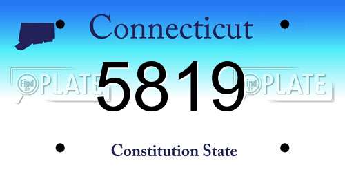 5819 Connecticut License Plate
