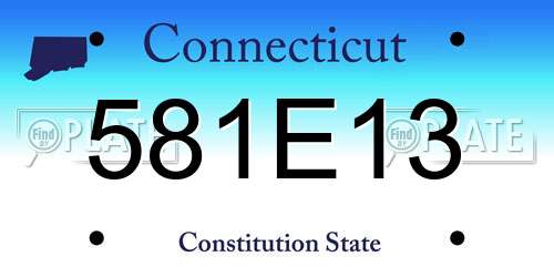 581E13 Connecticut License Plate