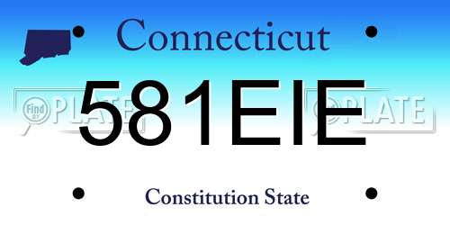 581EIE Connecticut License Plate