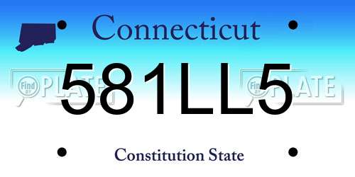 581LL5 Connecticut License Plate