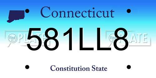 581LL8 Connecticut License Plate