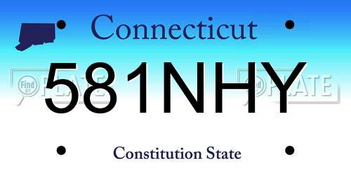 581NHY Connecticut License Plate