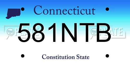 581NTB Connecticut License Plate