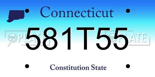 581T55 Connecticut License Plate