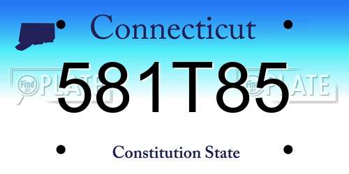 581T85 Connecticut License Plate