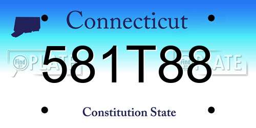 581T88 Connecticut License Plate
