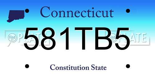 581TB5 Connecticut License Plate