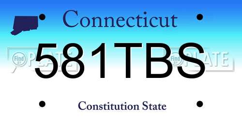 581TBS Connecticut License Plate