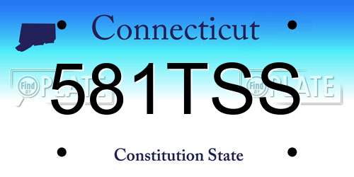 581TSS Connecticut License Plate