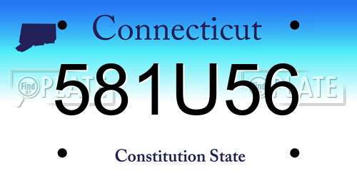 581U56 Connecticut License Plate