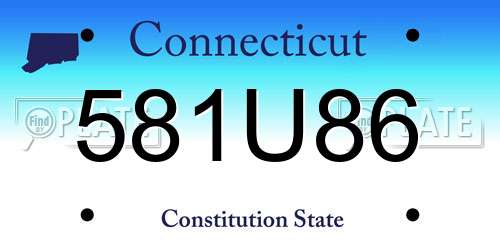 581U86 Connecticut License Plate