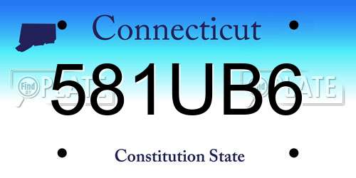 581UB6 Connecticut License Plate