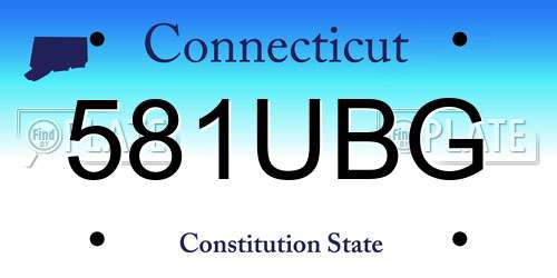 581UBG Connecticut License Plate