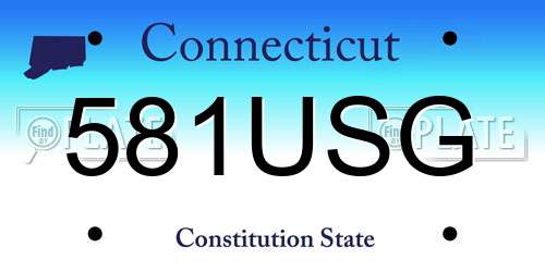 581USG Connecticut License Plate
