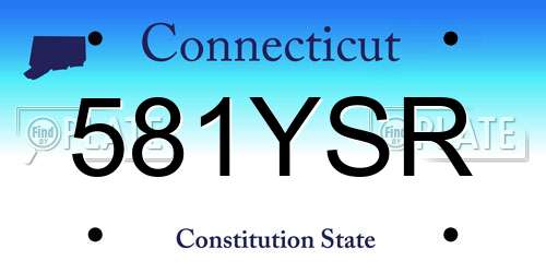 581YSR Connecticut License Plate
