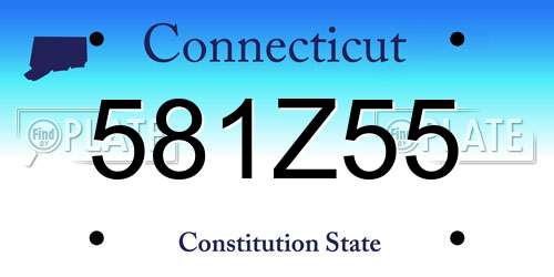 581Z55 Connecticut License Plate