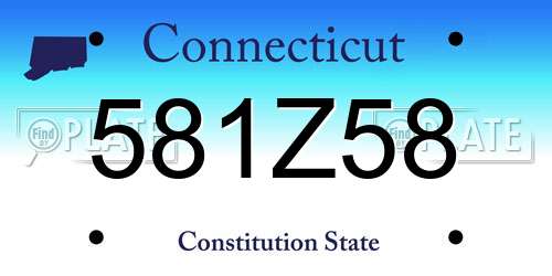 581Z58 Connecticut License Plate