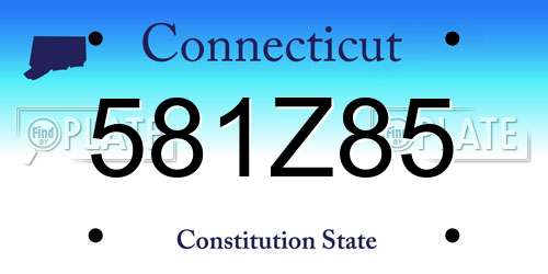 581Z85 Connecticut License Plate