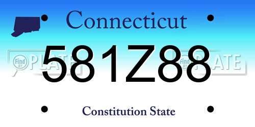 581Z88 Connecticut License Plate