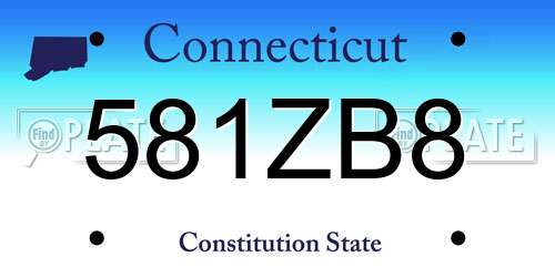581ZB8 Connecticut License Plate