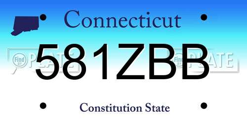 581ZBB Connecticut License Plate