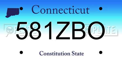 581ZBO Connecticut License Plate