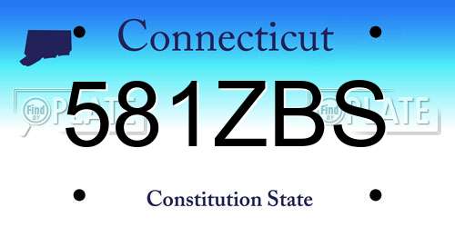 581ZBS Connecticut License Plate