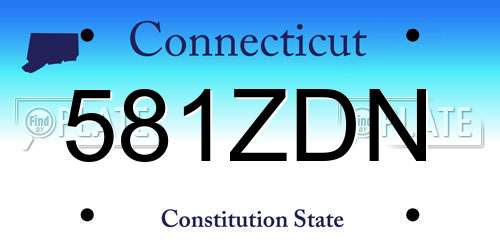 581ZDN Connecticut License Plate