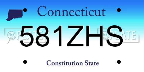 581ZHS Connecticut License Plate